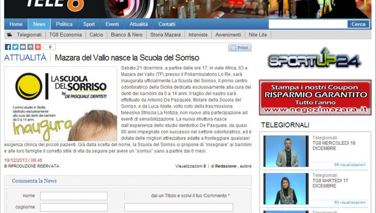 Mazara del Vallo: nasce la Scuola del Sorriso